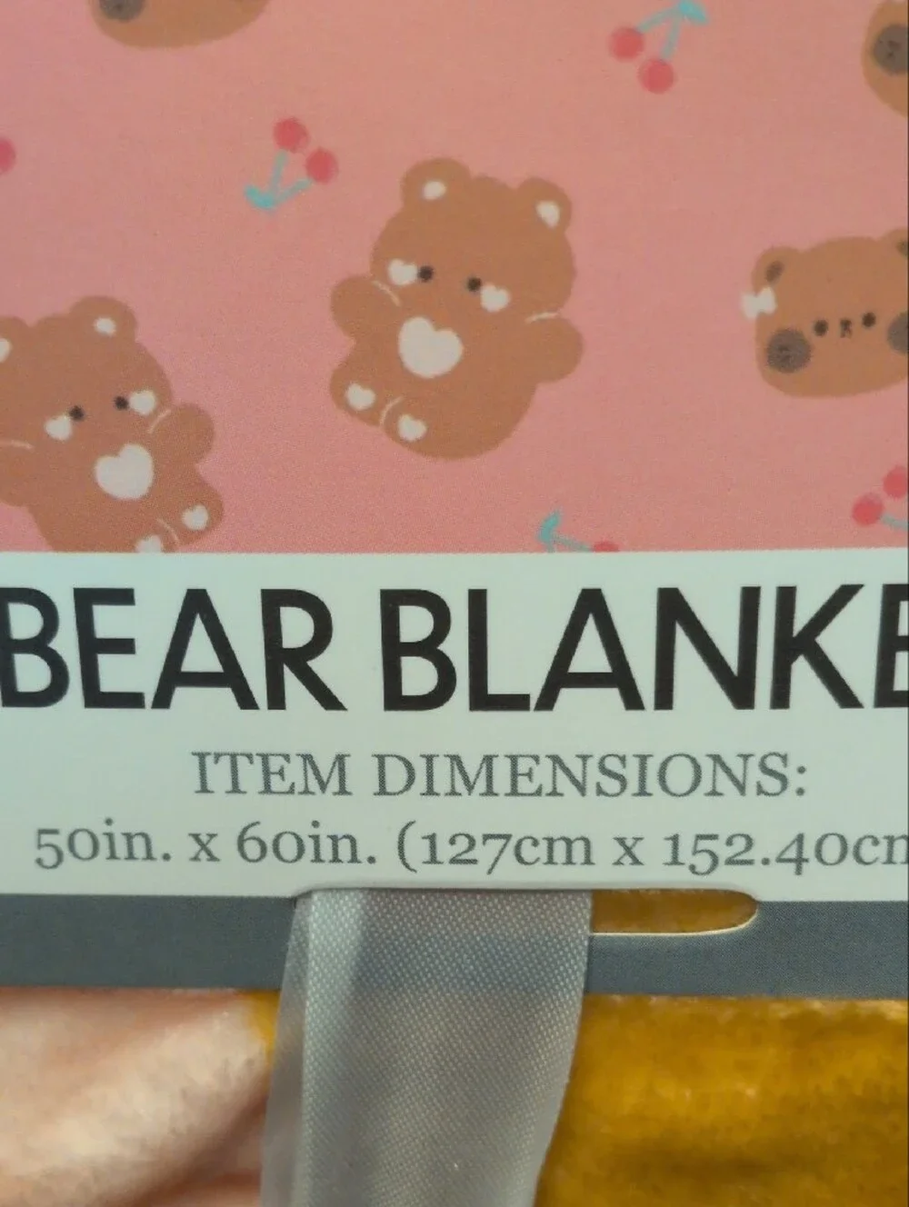 Bear Blanket Plush Throw - Pink and Mustard